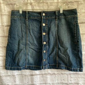 American Eagle Outfitters Button Front Denim Skirt Size 16